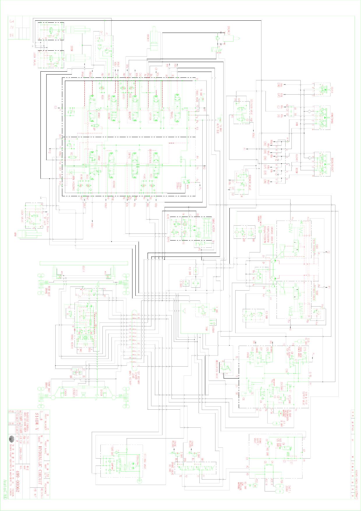 S140W-V Hydraulic Circuit Diagram Schematic Daewoo Doosan
